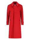 Lardini Red Cashmere Coat With Classic Collar In Red