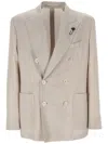 Lardini Single-breasted Blazer In Neutral