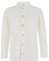 Lardini White Shirt With Classic Collar And Two Front Patch Pockets In White