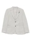 Lardini Checked-pattern Blazer In Gold