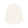 Lardini Double-breasted Corduroy Blazer In White