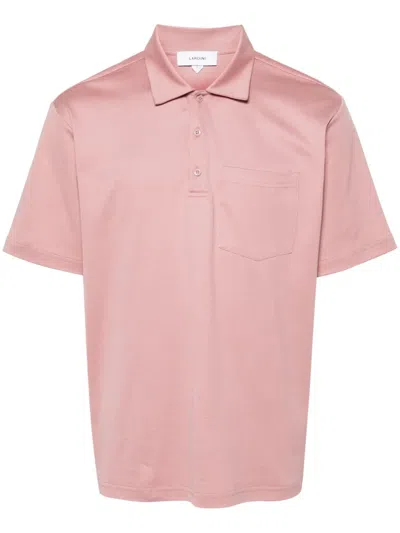 Lardini Jersey Cotton Polo Shirt In Pink