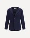 Lardini Blue Jacket With Classic Lapels And Button Fastening In Cotton Man In Blue