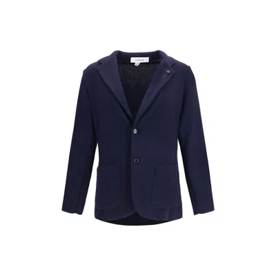 Lardini Single-breasted Virgin Wool Blazer In Blue