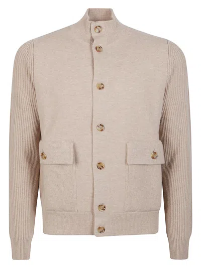 Lardini Knit Double Jacket In Neutral