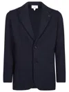 Lardini Tailored Knit Jacket In Deep Navy In Blue