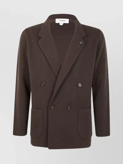 LARDINI KNIT JACKET BUTTON DETAILING