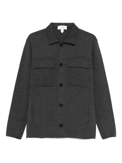 Lardini Buttoned Flap-pocket Shirt Jacket In Gray