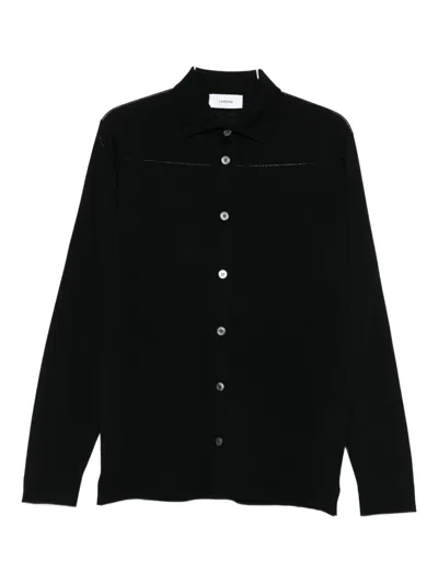 Lardini Classic Collar Long Sleeve Sweater In Black