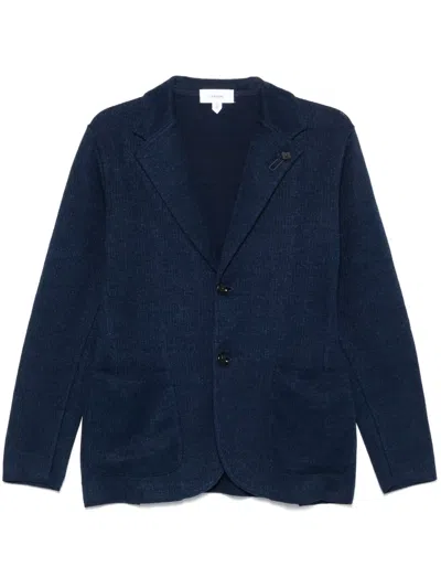 Lardini Knitted Blazer In Blue