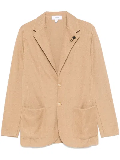 Lardini Knitted Blazer In Brown
