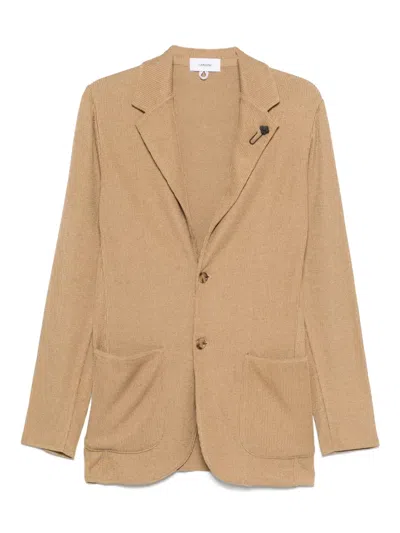 Lardini Knitted Blazer In Brown