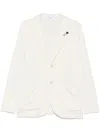 Lardini White Wool Knit Single-breasted Blazer In White