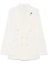 Lardini White Wool Knit Single-breasted Blazer In White