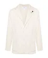 Lardini Knitted Cotton Blazer In Gray