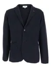 Lardini Tailored Knit Jacket In Deep Navy In Blue