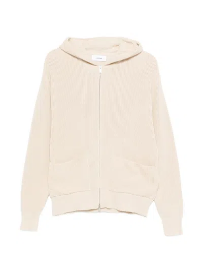 Lardini Knitted Hoodie In Neutral