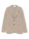 Lardini Knit Blazer With Notched Lapels And Pockets In Neutral
