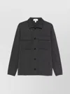 Lardini Knitted Jacket With Chest Pockets And Collar In Multi