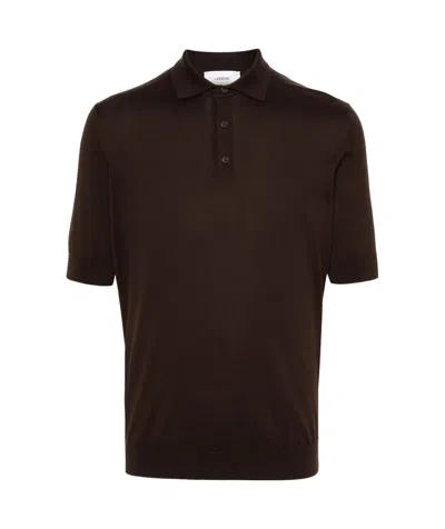 Lardini Knitted Polo Shirt In Black