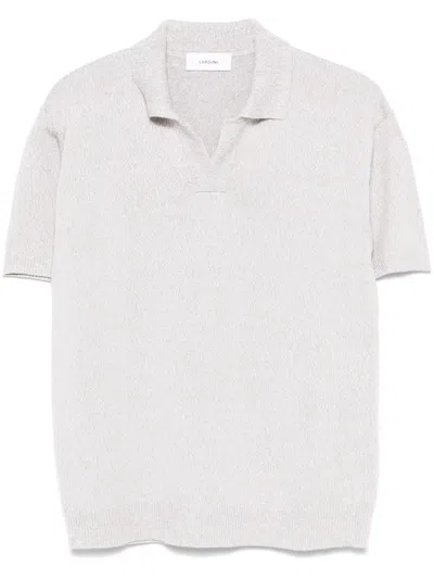 Lardini Knitted Polo Shirt In Neutrals
