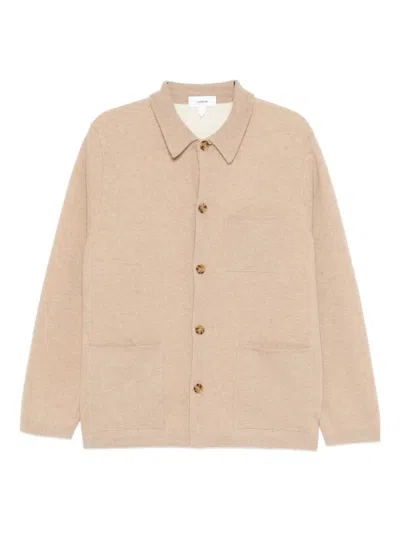 Lardini Knitted Shirt Jacket In Neutral