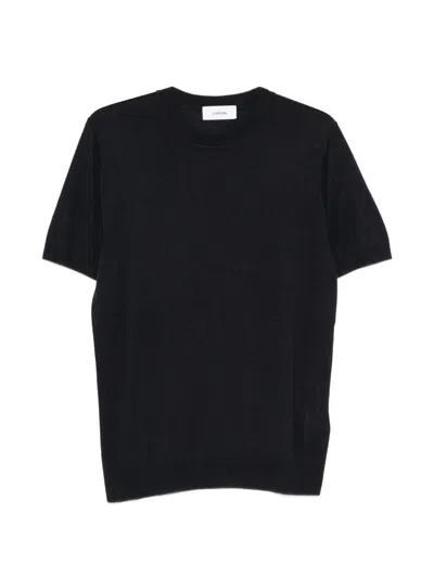 Lardini Knitted Short-sleeve T-shirt In Black