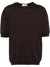 Lardini Knitted T-shirt In Brown