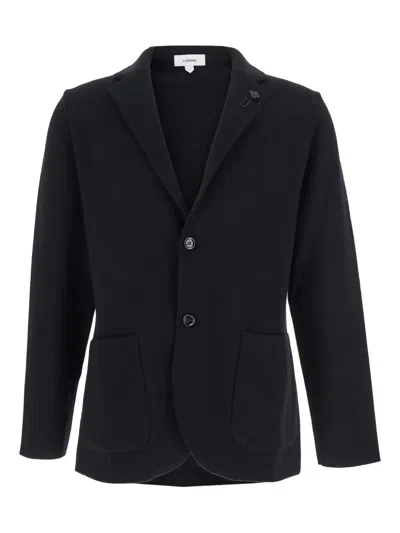 Lardini Knitted Two-button Blazer In Black