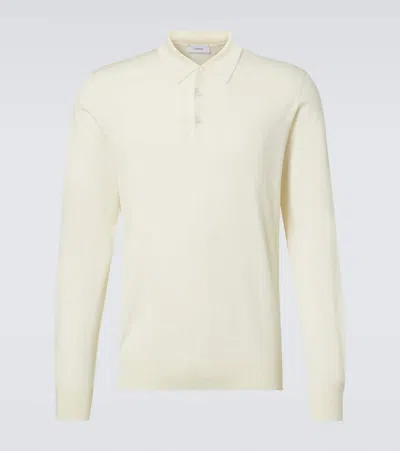 Lardini Knitted Wool, Silk, And Cashmere Polo Shirt In White