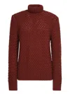 Lardini Wool Blend Woven Knit Pullover In Red
