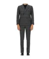 Lardini Double-breasted Checked Suit In Black