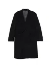 Lardini Double-breasted Coat In Black