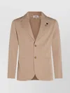 Lardini Lapel Button Front Textured Pockets Suit In Neutral