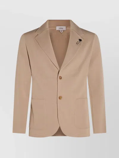 LARDINI LAPEL BUTTON FRONT TEXTURED POCKETS SUIT