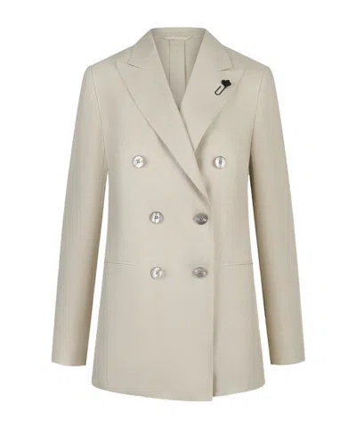 Lardini Lapel Long-sleeved Suit Jacket In Neutral