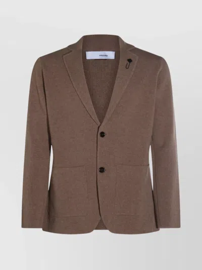 LARDINI LAPEL PIN JACKET PATCH POCKETS