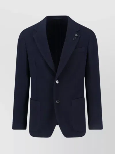Lardini Lapel Pin Patch Pockets Notch Single-breasted In Blue