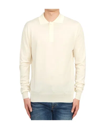 Lardini Lapel Short-sleeved Polo Shirt In White