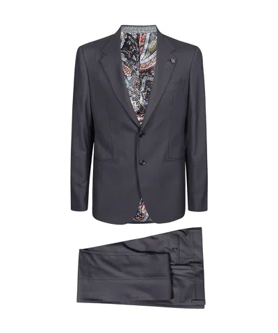 Lardini Lapel Suit In Black