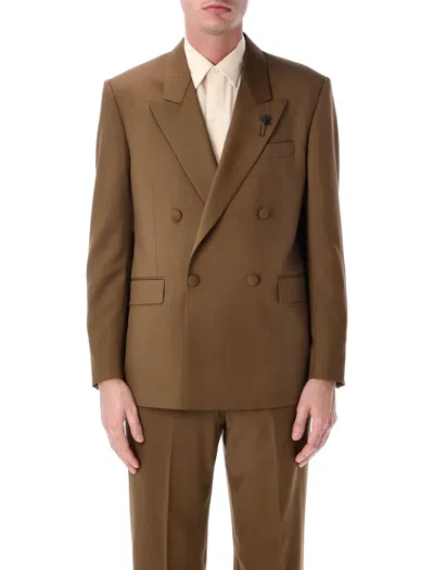 LARDINI LARDINI LARDINI SOIRÉE DOUBLE-BREASTED BROWN WOOL JACKET
