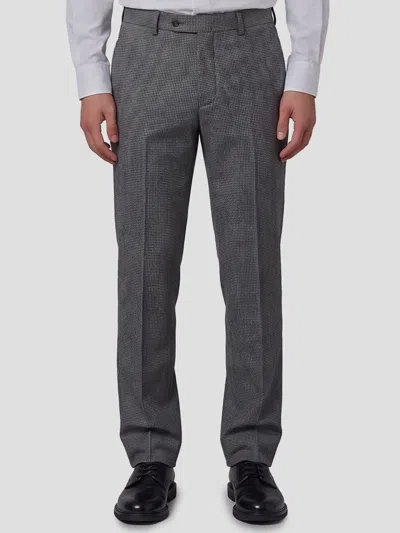 Lardini Prince Of Wales Check Virgin Wool Mid-rise Wide-leg Tailored Trousers In Gray