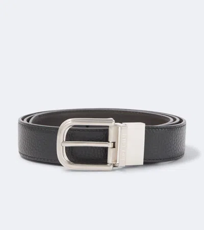 Lardini Leather Belt In Black