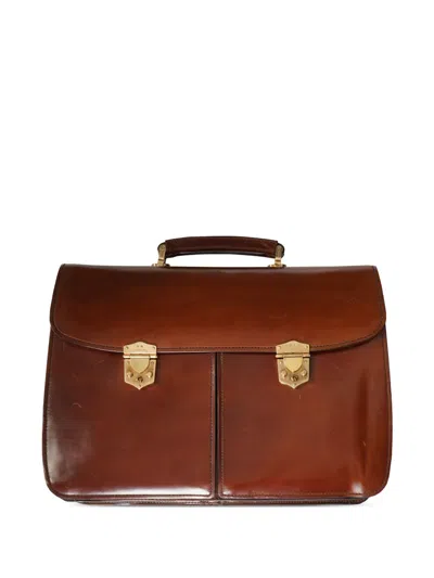 Lardini Leather Briefcase In Brown