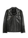 Lardini Leather Flap-pocket Jacket In Black