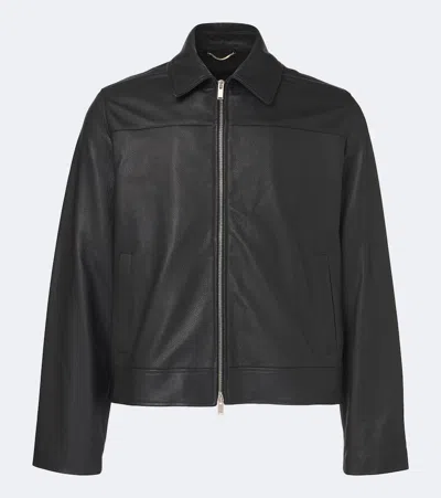 Lardini Leather Jacket In Black