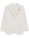Lardini White Wool Knit Single-breasted Blazer