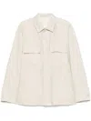 Lardini Light Beige Linen Shirt With Concealed Fastening In Neutrals