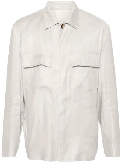 Lardini Light Beige Linen/flax Blend Jacket
