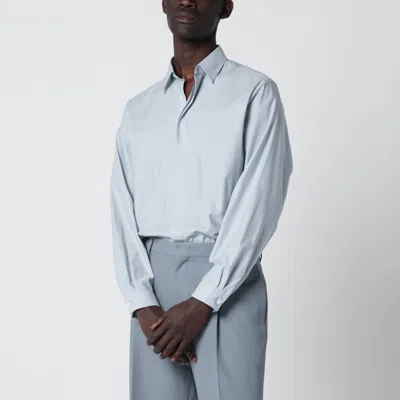 Lardini Light Blue Cotton Blend Shirt In Black